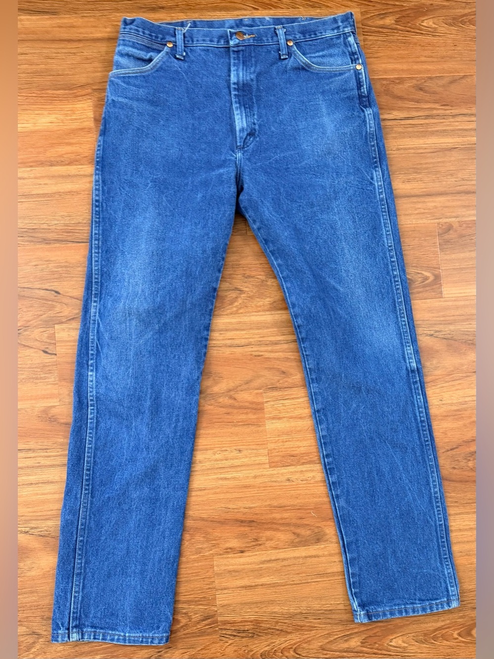 Wrangler 13MWZ  36x34.5 Cowboy Cut OriginalFit Jeans Mens Blue Denim StraightLeg
